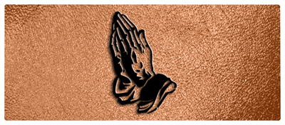 DNSEMP-L-516-BK-SH-CP Black Praying Hands Shimmer Copper